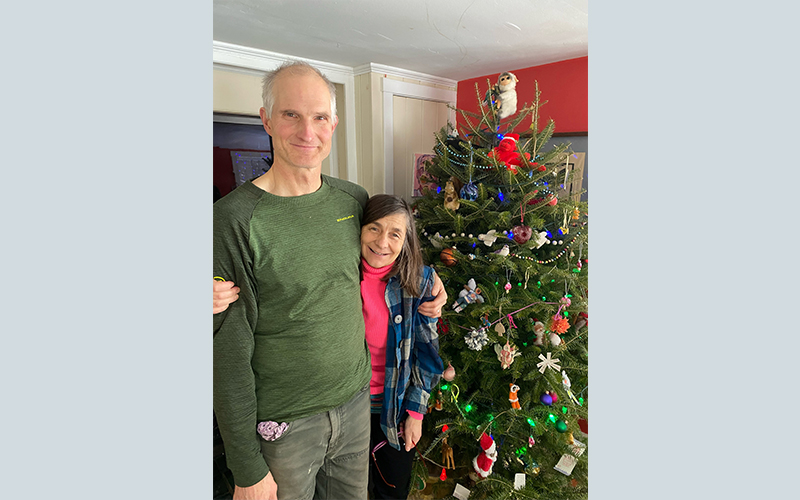 Julie Longstreth, pictured here with her husband Tom, has been working at Mad River Veterinary for three years.