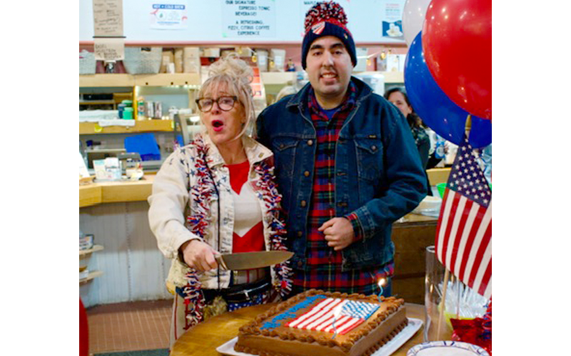 Following the ceremony, Rita and Nickie celebrated their new U.S. citizenship at a party at Three Mountain Cafe in Waitsfi eld. Following the ceremony, Rita and Nickie celebrated their new U.S. citizenship at a party at Three Mountain Cafe in Waitsfi eld.