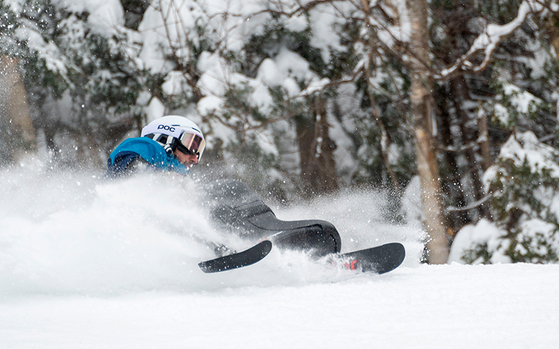 Greg Durso diving into the deep powder. Photo: Jeb Wallace-Brodeur