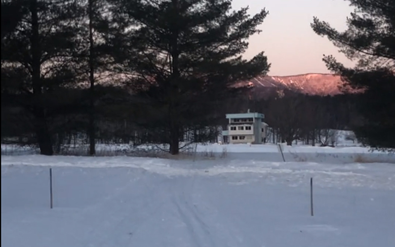 Morning glow at Ole's Cross Country Center.