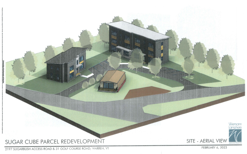 Drawings of Sugarbush Resort's Sugar Cube project.