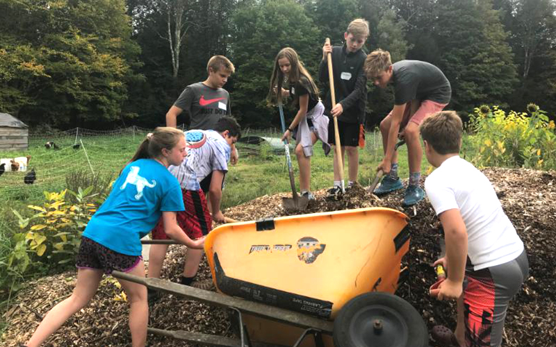 Kids working at the Living Tree Alliance.