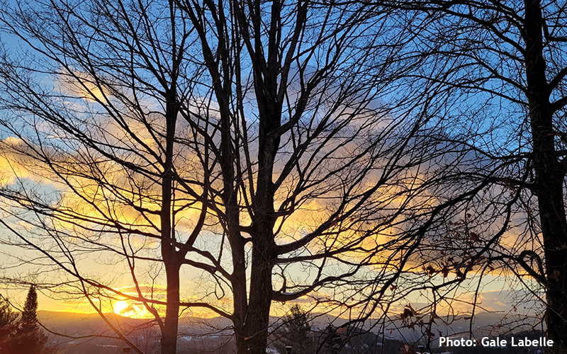 February sunrise in The Mad River Valley. Photo: Gale Labelle