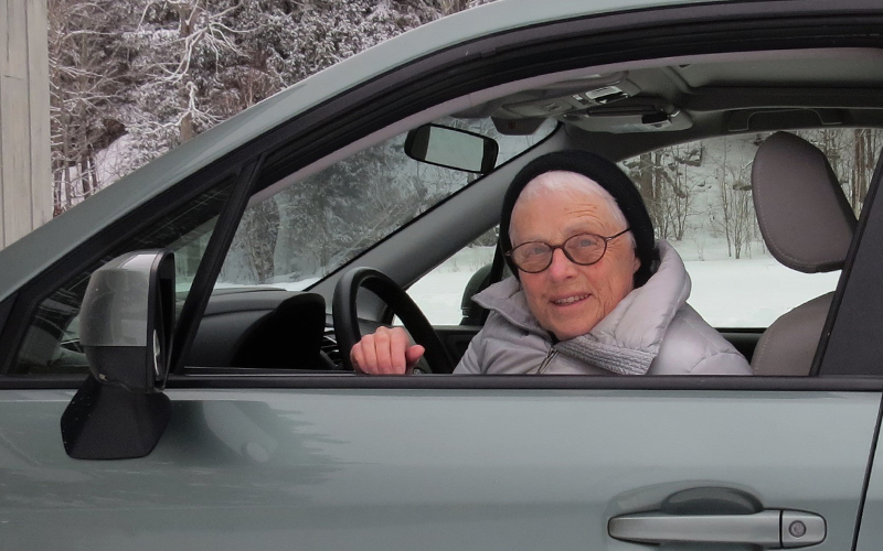Free Wheelin’ volunteer Pat Folsom at the wheel.