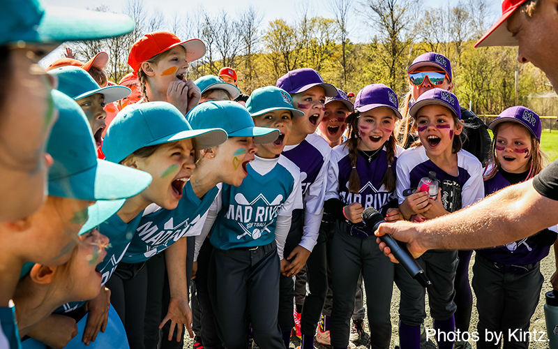 Mad River Valley Little Leaguers yelling to 'PLAY BALL' as the 2023 season gets underway. Photos by Kintz.