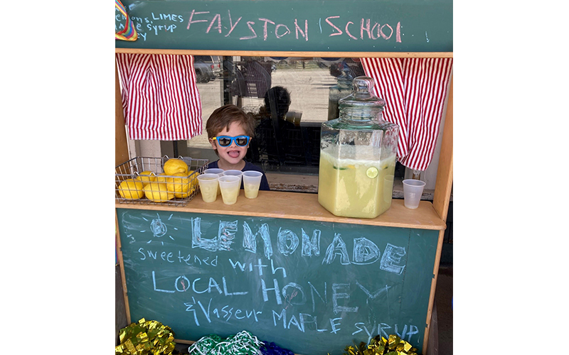 Lemonade booth to help raise money for the Fayston PTO playground.