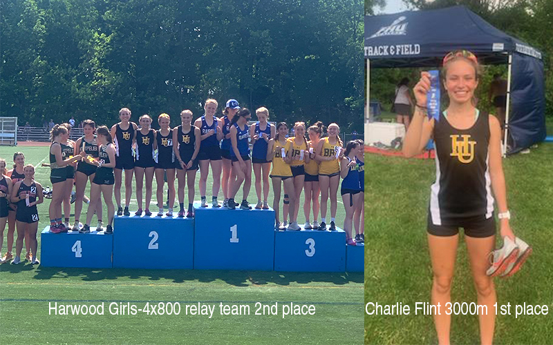 Harwood women's track and field athletes placed 2nd in the 4X800 relay, and Charlie Flint won the 3000 meter event.
