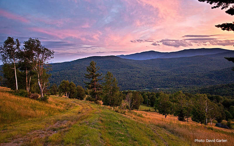 Sunset from the top of Boyce Hill. Photo by David Garten.