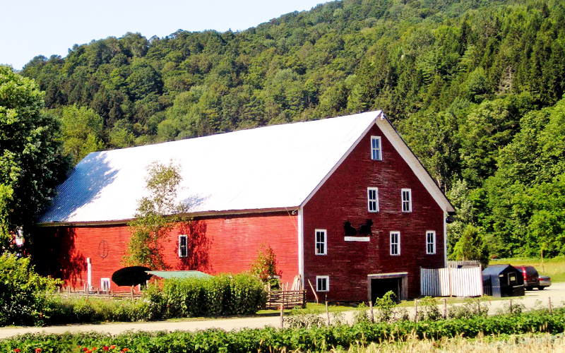 The Big Red Barn at Lareau Farm in Waitsfield, VT.