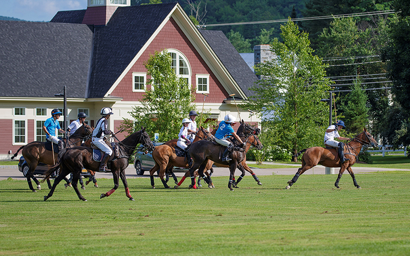 Polo being played on the 'Flemmer' field behind the Waitsfield Town Office. Photo: Mitch Taylor