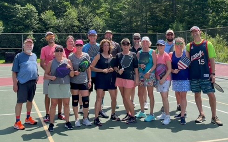 Pickleball participants played to fundraise for the new Warren, pavilion. 