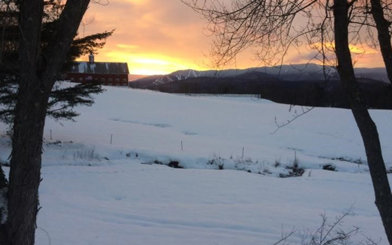 View from the ski house on Common Road in Waitsfield, VT