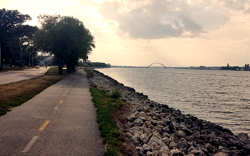 Bike path by the water. Photo from the Travers' travels'.