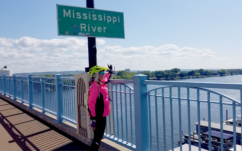 Shevonne Travers  Crossing the Mississippi into Wisconsin.