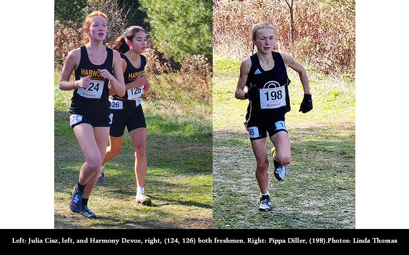 Left: Julia Cisz, left, and Harmony Devoe, right, (124, 126) both freshmen. Right: Pippa Diller, (198).Photos: Linda Thomas