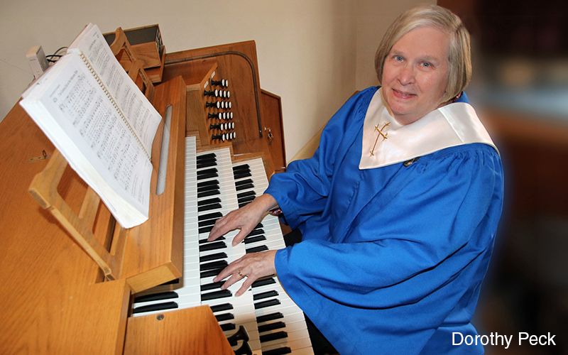 Dorothy Peck at the organ