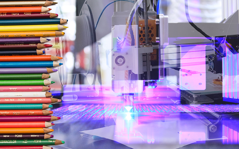 Composite photo of 3D printer