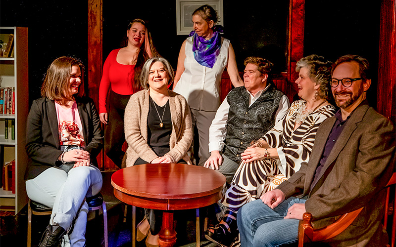 The cast of “Poet’s Choice,” written by Mary Pratt of New Haven, Vermont. Photo: Photos by Kintz
