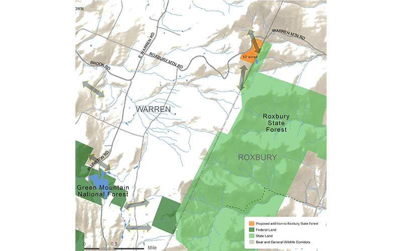 Map of Roxbury State Forest