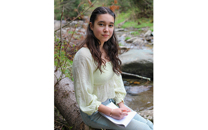 Harmony Devoe, a ninth grader from Harwood Union High School, is Vermont' first Youth Poet Laureate. Photo: Photo Credit:  Tina Picz / tinapicz.com