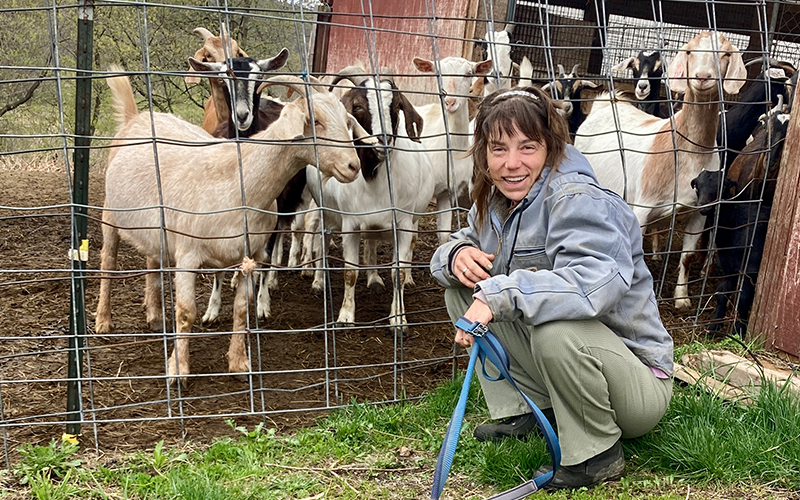 Goat herder Mary Beth Herbert