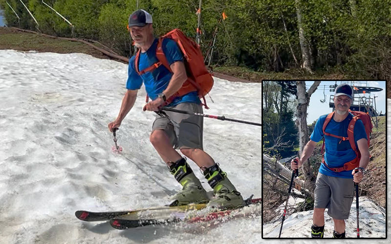 Warren, Vermont's Keith Berkelhamer skied 200 consecutive days. 