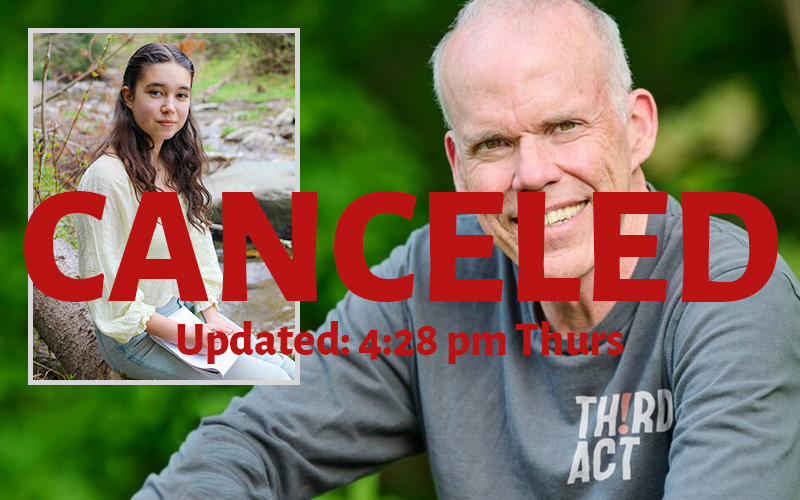 Vermont Youth Poet Laureate Harmony Devoe, Warren, VT and Climate activist Bill McKibben.
