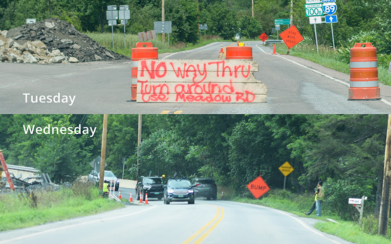 Vermont road crews repaired buckled roads around a bridge on 100b and had it reopened within a week.