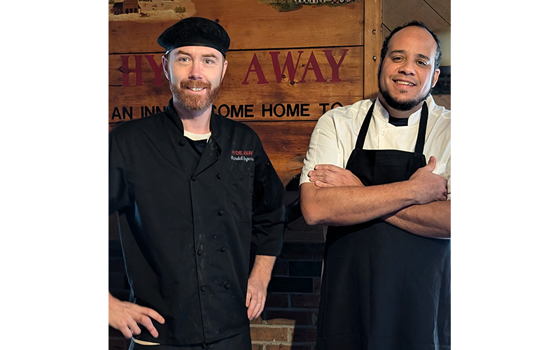 Wendell Rogers, sous chef  and Isaac Iten, head chef at the Hyde Away