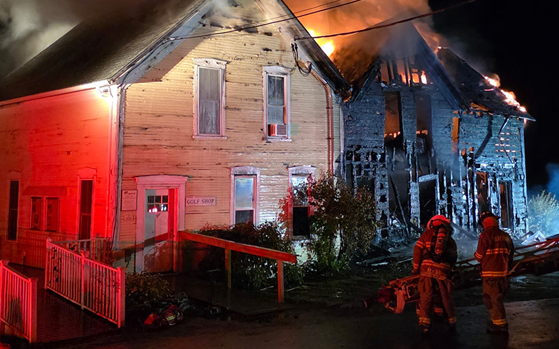 Hogan's Pub and Sugarbush Golf Club fire on September 24, 2025 Photos courtesy John Bleh