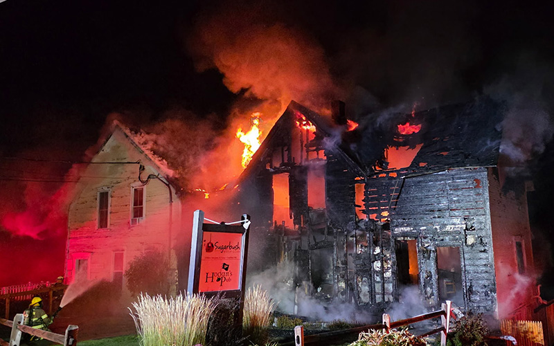 Hogan's Pub and Sugarbush Golf Club fire on September 24, 2025 Photos courtesy John Bleh