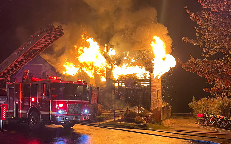 Hogan's Pub and Sugarbush Golf Club fire on September 24, 2025 Photos courtesy John Bleh