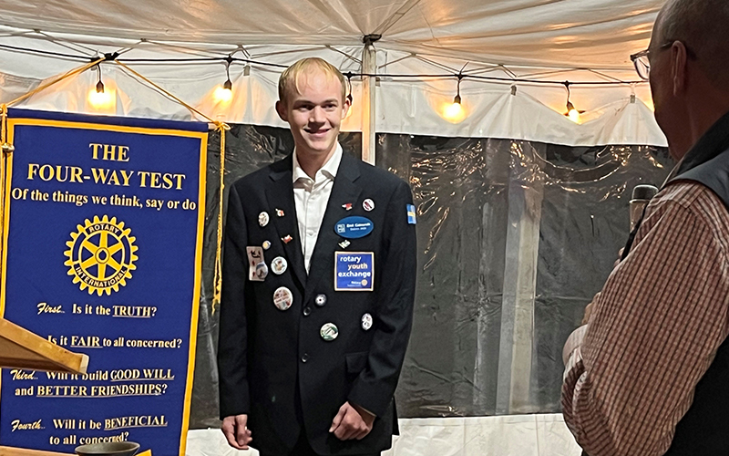 Rotary exchange student, Emil Calmervik from Sweden