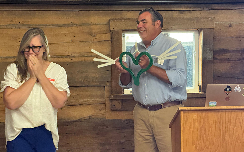 Kim Donohue accepts Win Smith Be Better award