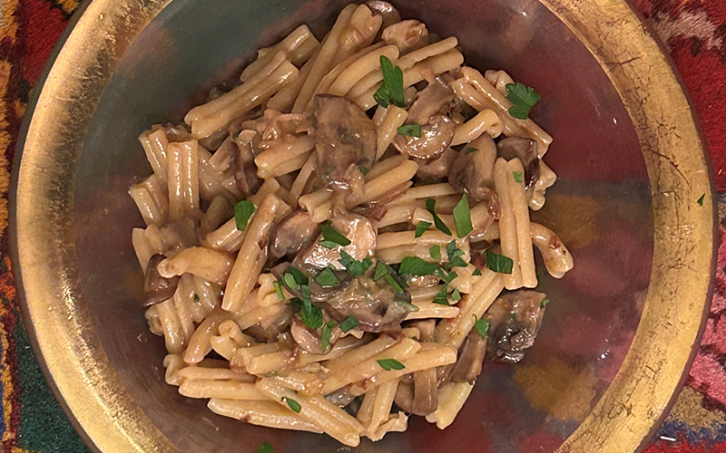 Miso Mushroom Leek Pasta
