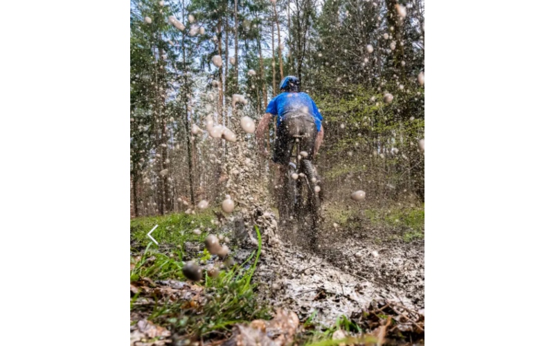Muddy Bike Stock Photo