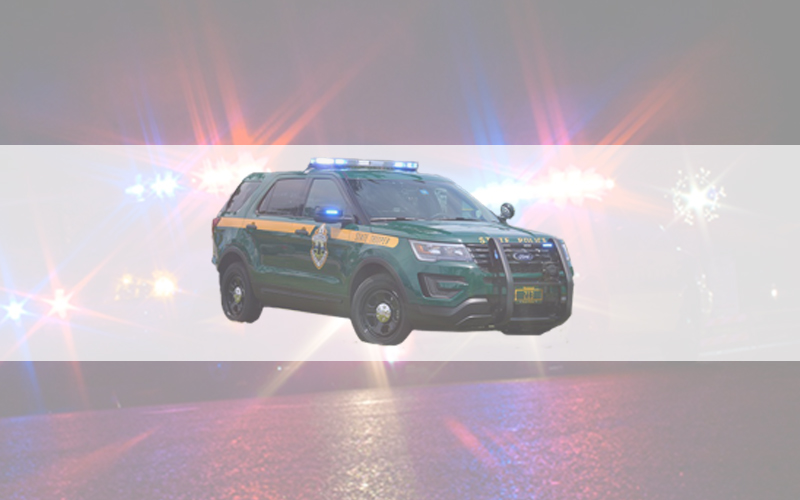 Vermont State Police vehicle on a bright background