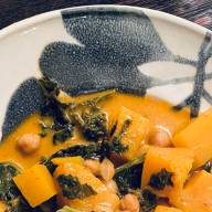 Squash, kale, garbanzo curry