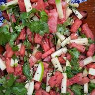 Watermelon and green apple salad