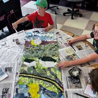 Local artist helps Moretown students create mosaic